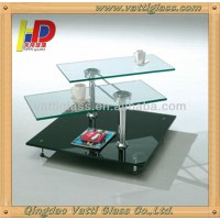 home furniture modern oval tempered glass coffee table CT-5076