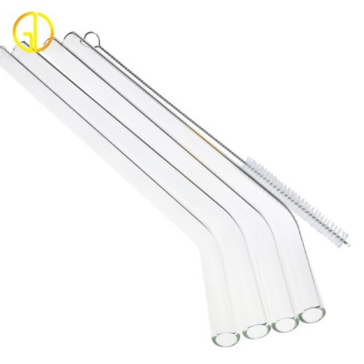 Wholesale Logo can be customized eco pyrex drinking borosilicate glass bent straws