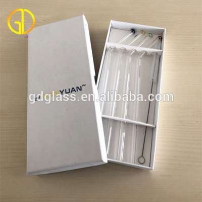 wholesale best price Handmade long drinking  Large  clear glass bent straws