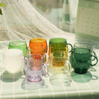 Hot Product glass reusable coffee cup  juice thin glass tea cup with handle