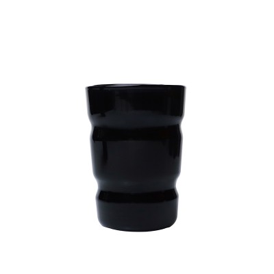 Best Quality reusable insulated high borosilicate thick icecream black glass coffee cup