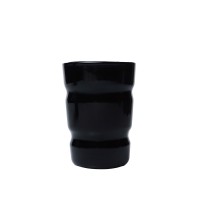 Best Quality reusable insulated high borosilicate thick icecream black glass coffee cup