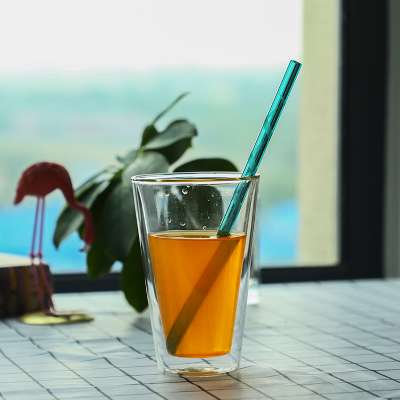 Factory Customized glass straw transparent straw curved straw