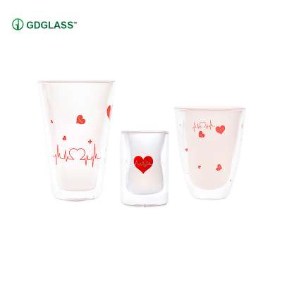 Thanksgiving Love print glass cup double glass coffee water cup reusable cup glass