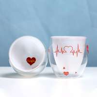 Creative custom double wall glass coffee cup glass cup tea glass sippy cup