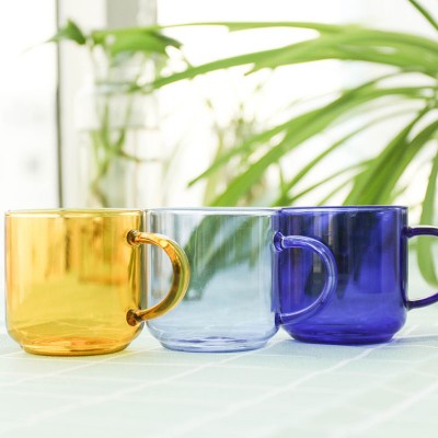 Factory Price Borosilicate  Kitchen Gift Unbreakable Hot Tea Glass Mug