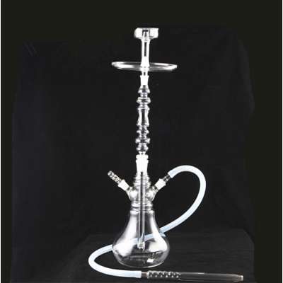 Wholesale  Fancy stocked  Heavy Glass Hookah Shisha With Silicone Hose HK07