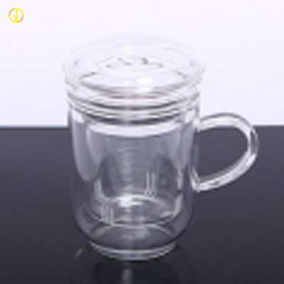 Handblown Heat Proof  Glass Tea Infuser Cup With Lid