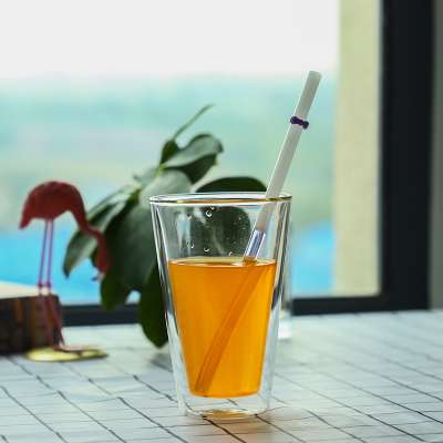 Professional Manufacture high borosilicate colorful custom glass boba straw