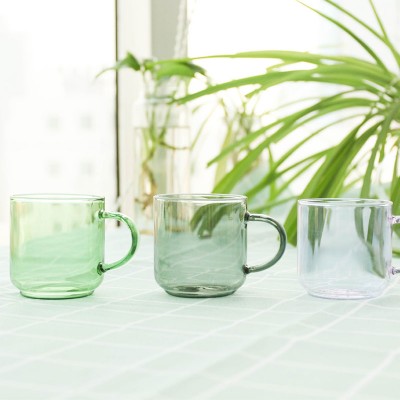 Wholesale high quality ead free handmade single wall glass drinking water coffee cup