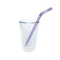 Bar custom glass straw transparent straw curved straw