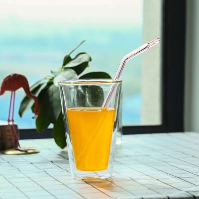 High quality borosilicate transparent crystal glass straw