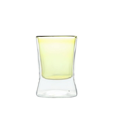 heat- resistant colored glass tea cup borosilicate double wall glass coffee tea cup